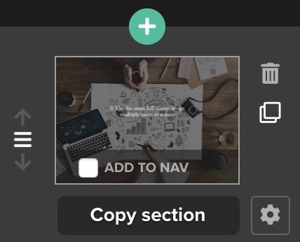 The copy section feature in Shorthand