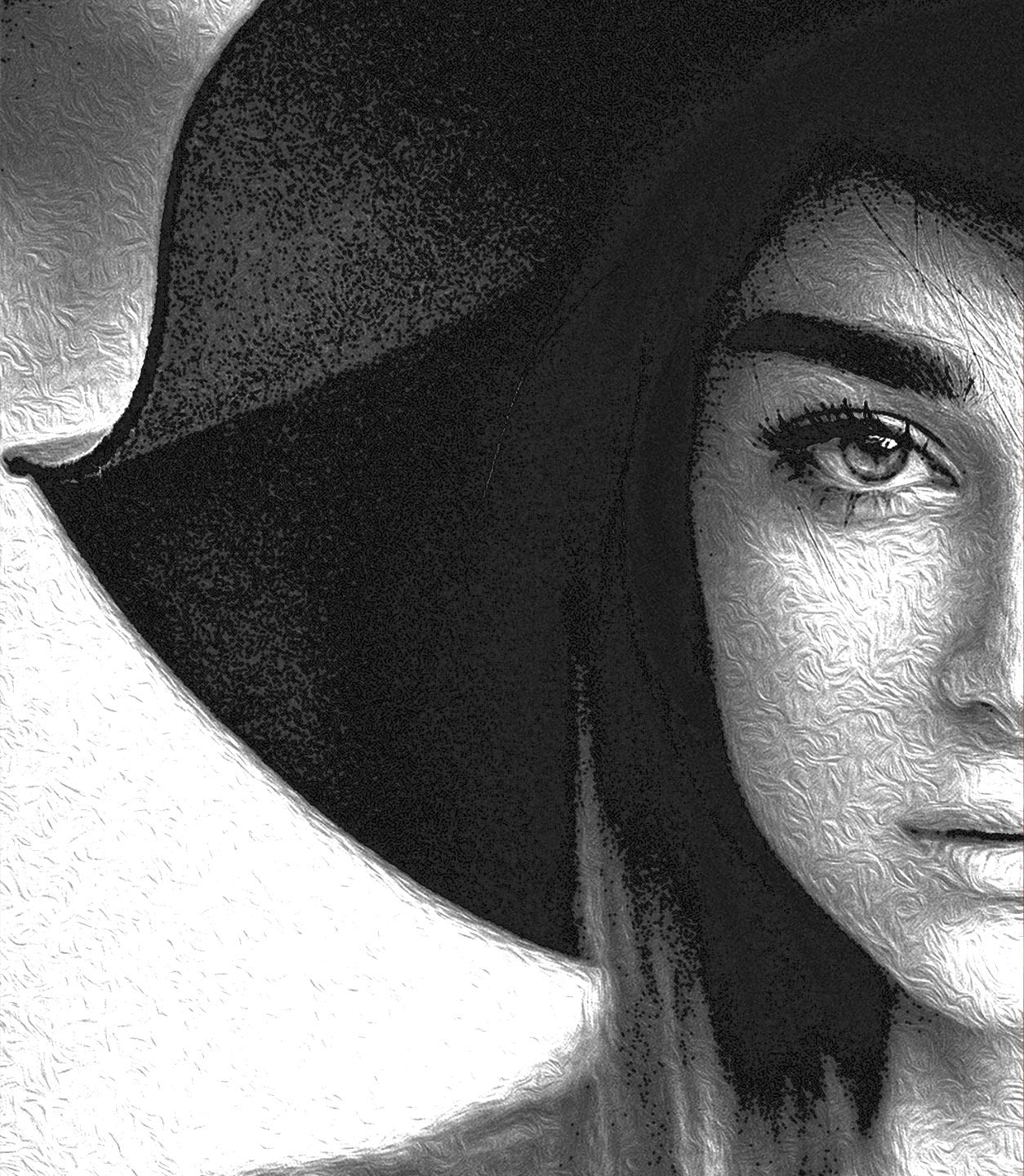 Alternative crop of a woman's face showing the opposite side