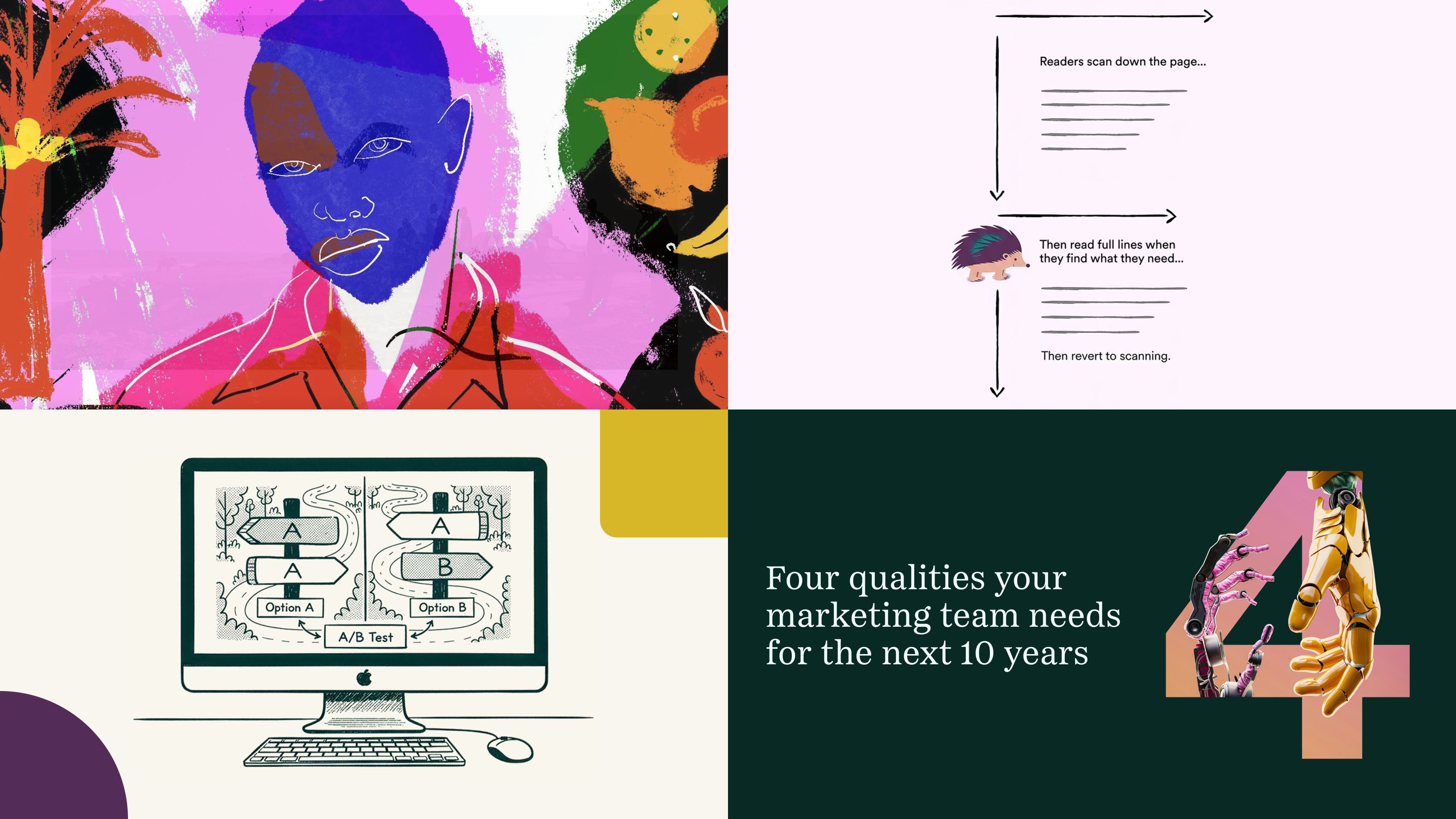 A collage of content pieces on The Craft, by Shorthand.