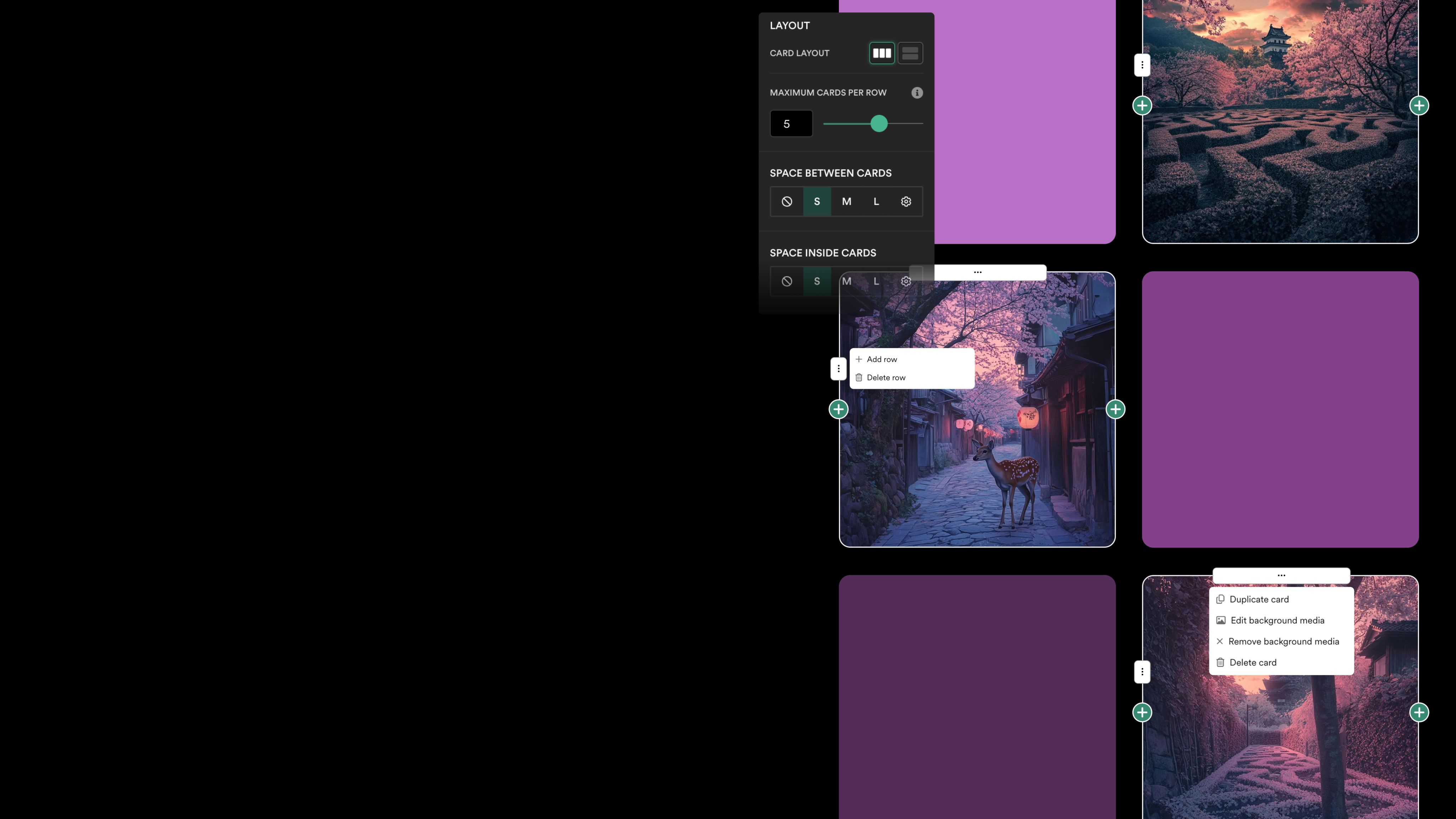 Showing the new grids section
