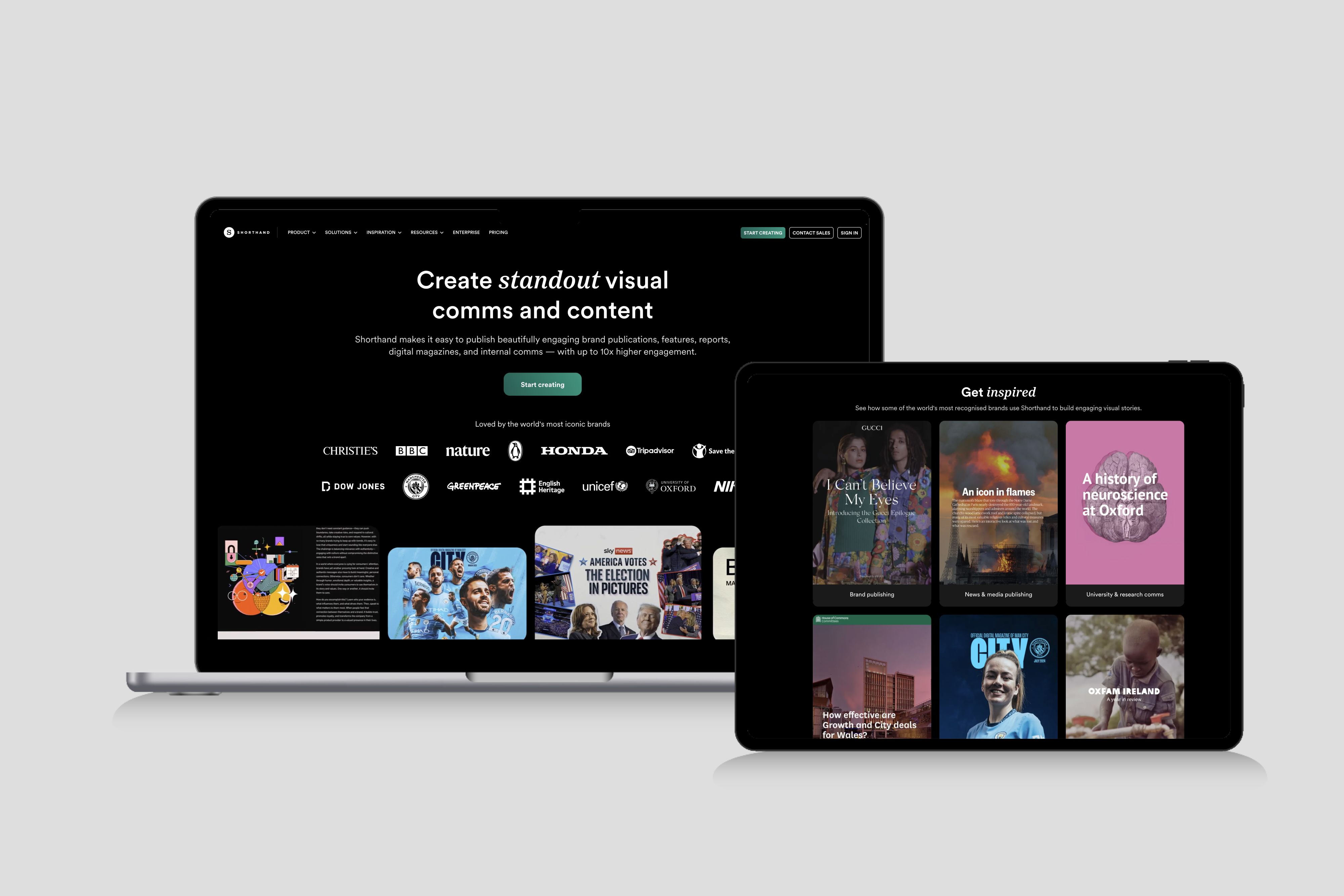 Screenshot of pitch deck tool Shorthand