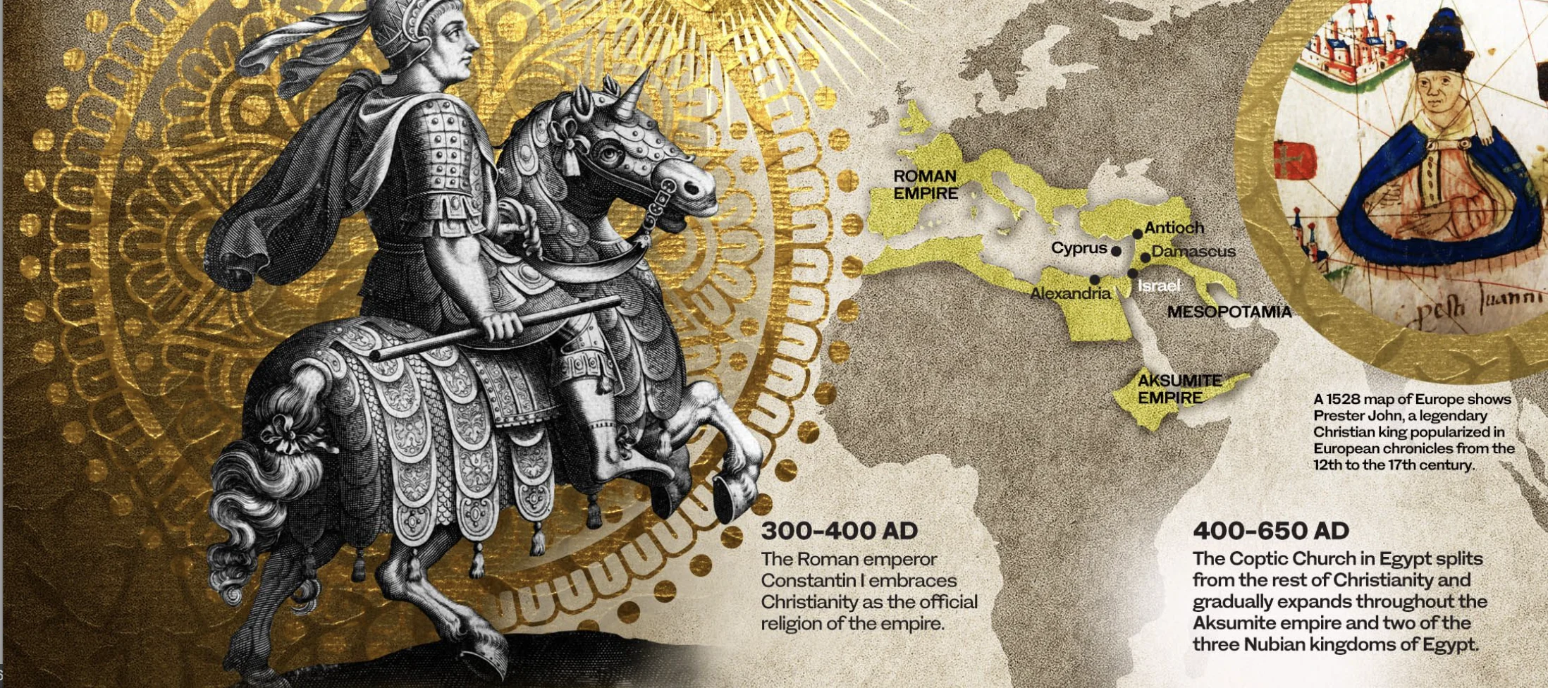 Image of a knight going across a map.