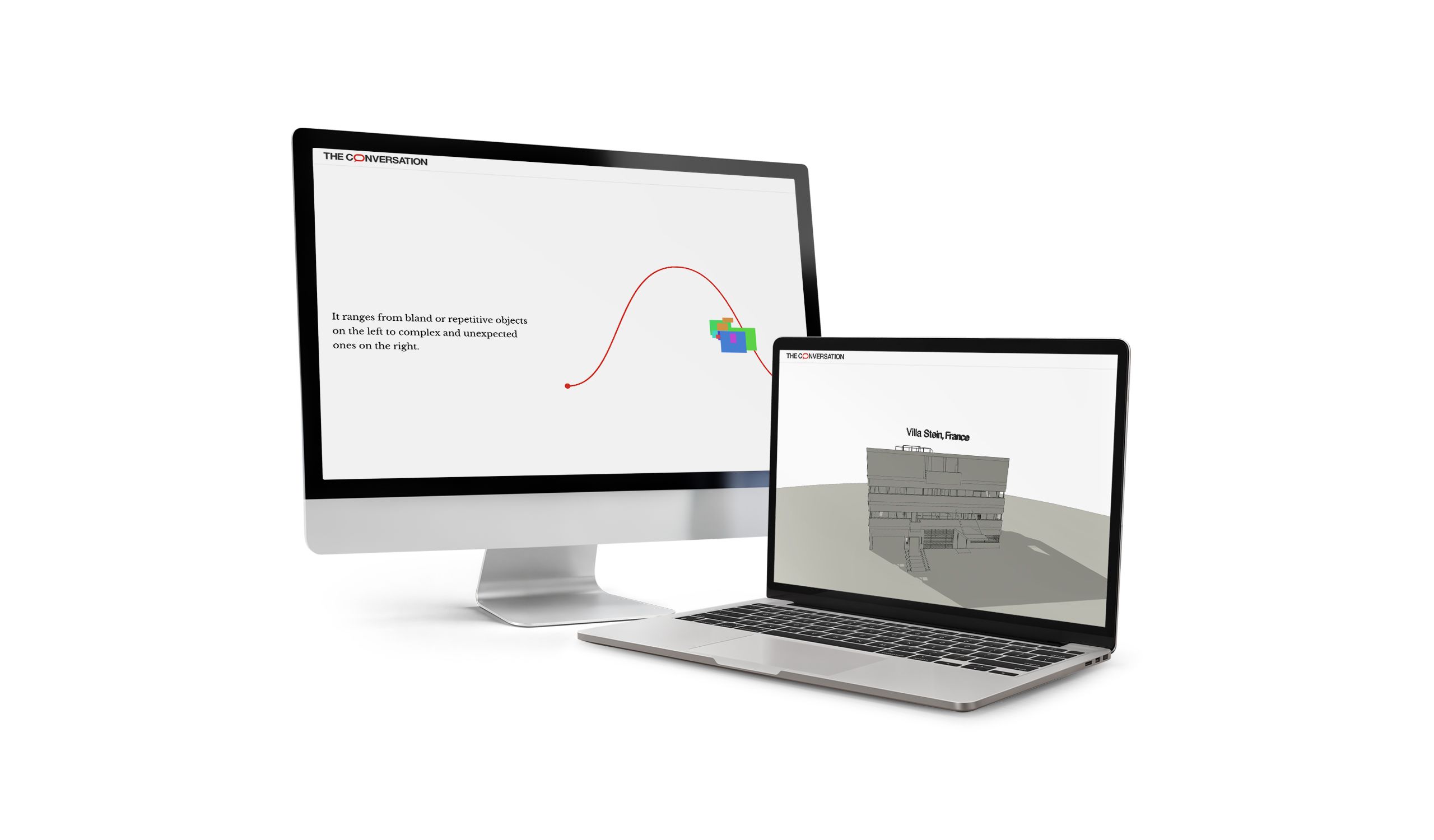 mac and macbook mock up of The science of beautiful buildings website