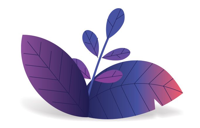 An illustration of purple leaves