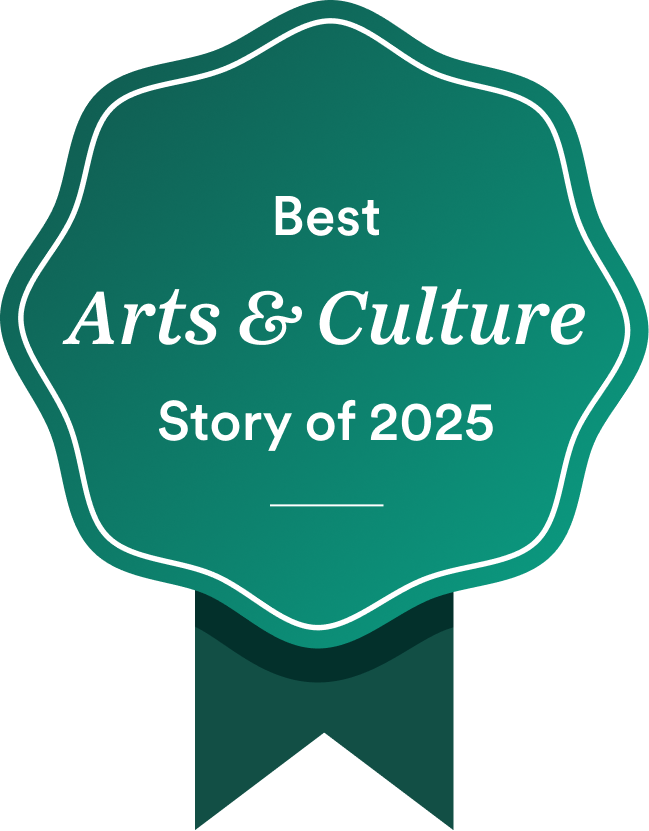 Best Arts & Culture Story of 2025 prize ribbon