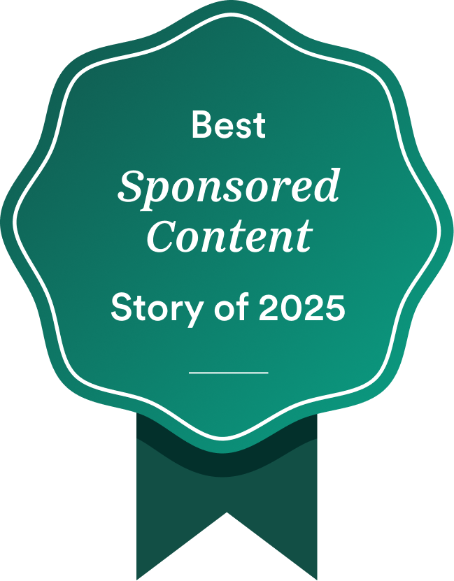 Best Sponsored Content Story of 2025 prize ribbon