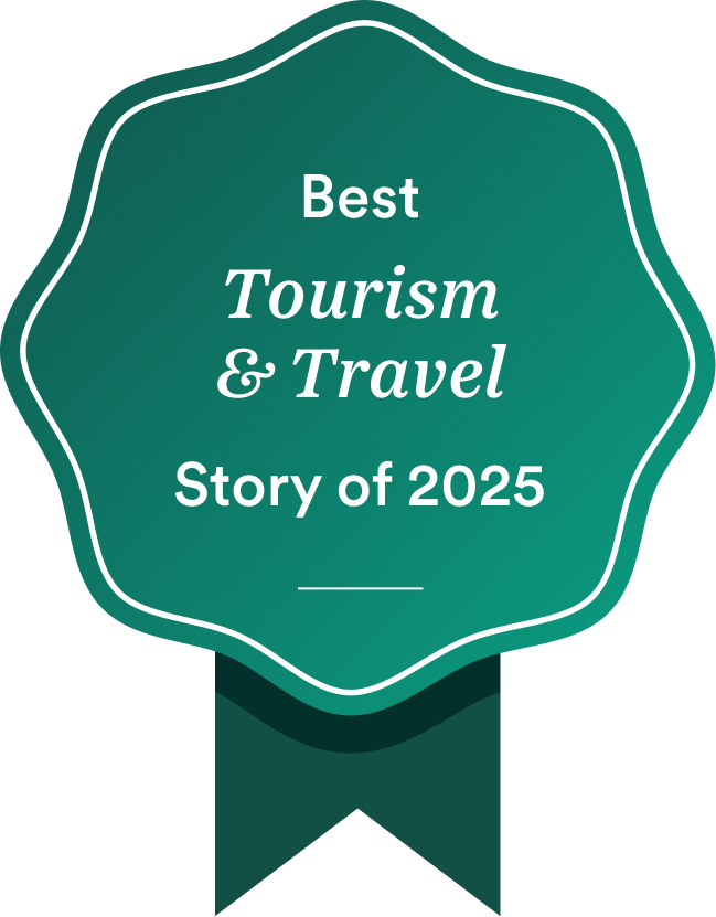 Best Tourism & Travel Story of 2025 prize ribbon