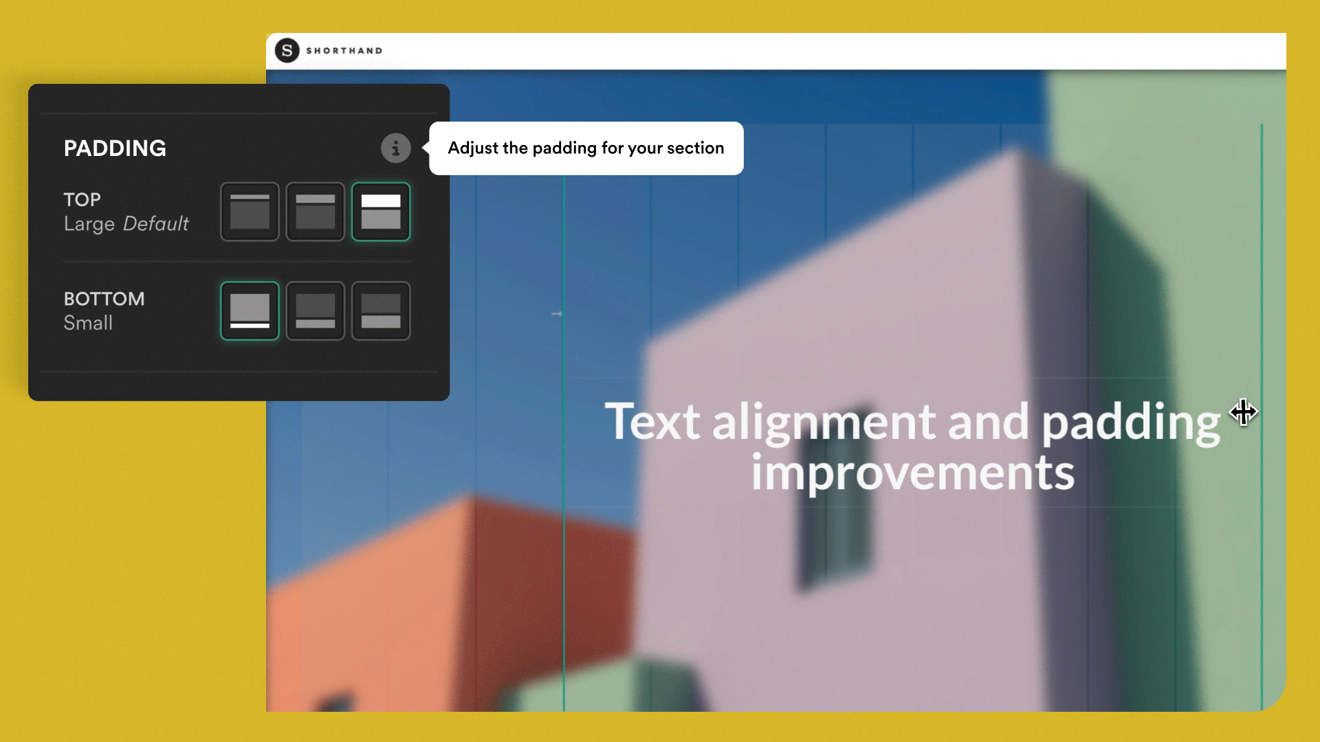 Text alignment and padding