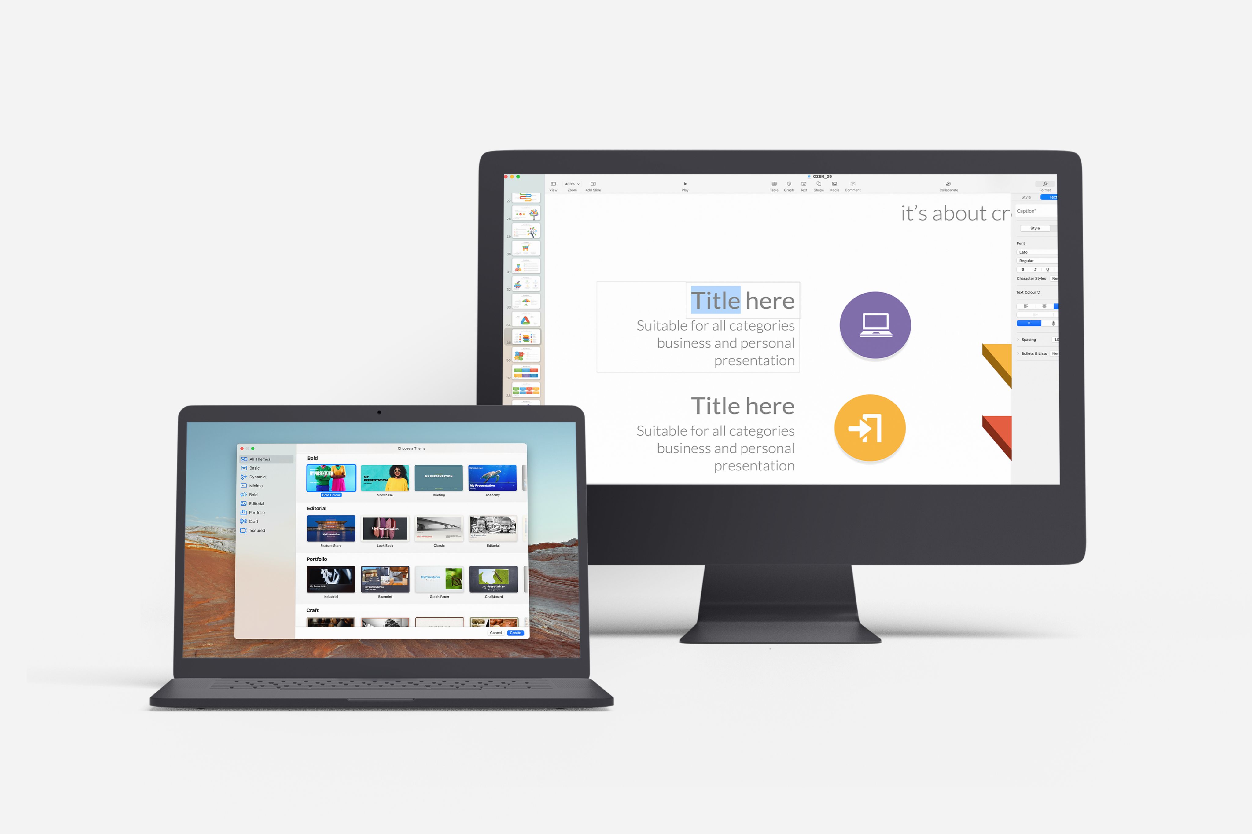 Screenshot of pitch deck tool Keynote