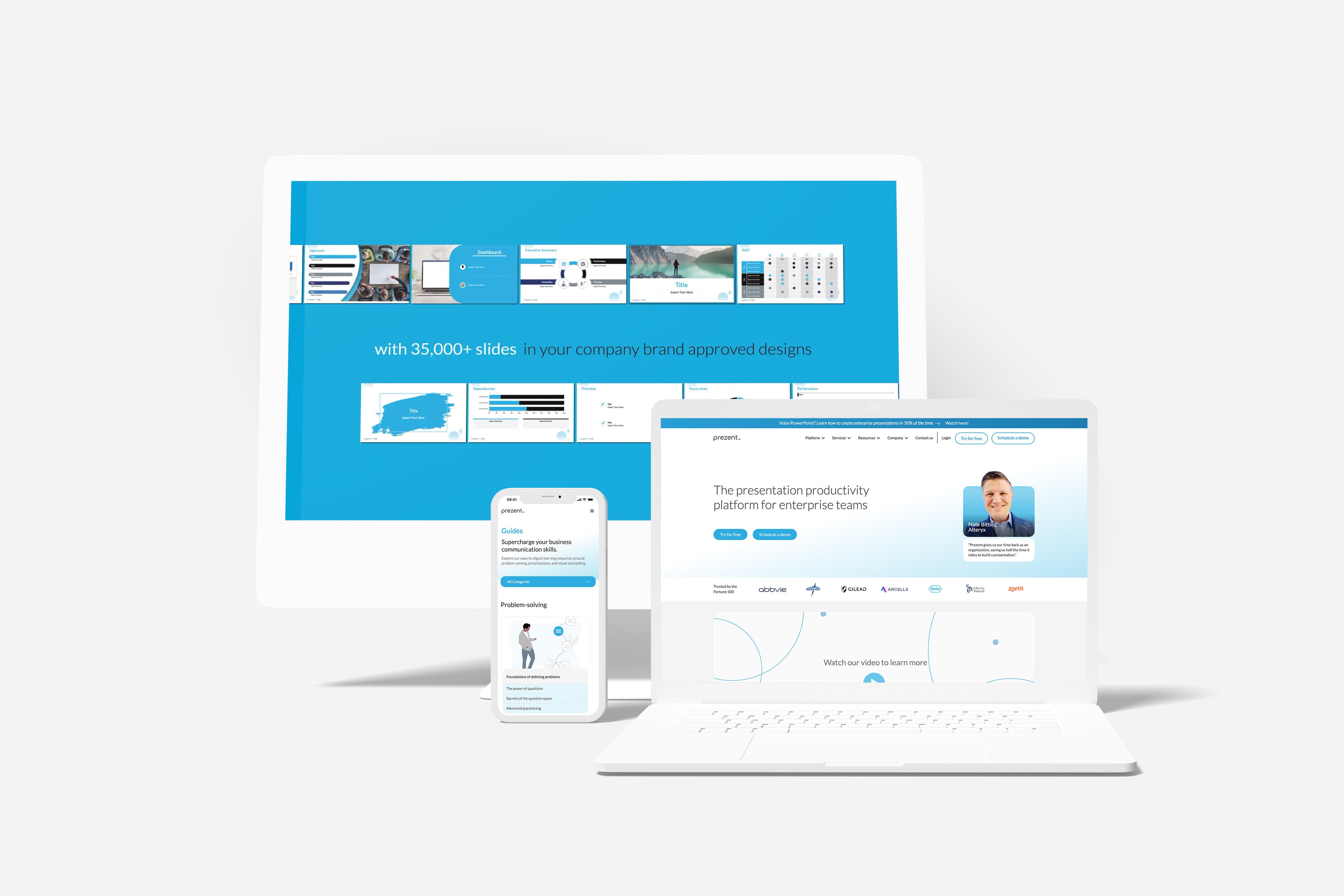 Screenshot of pitch deck tool Prezent.ai