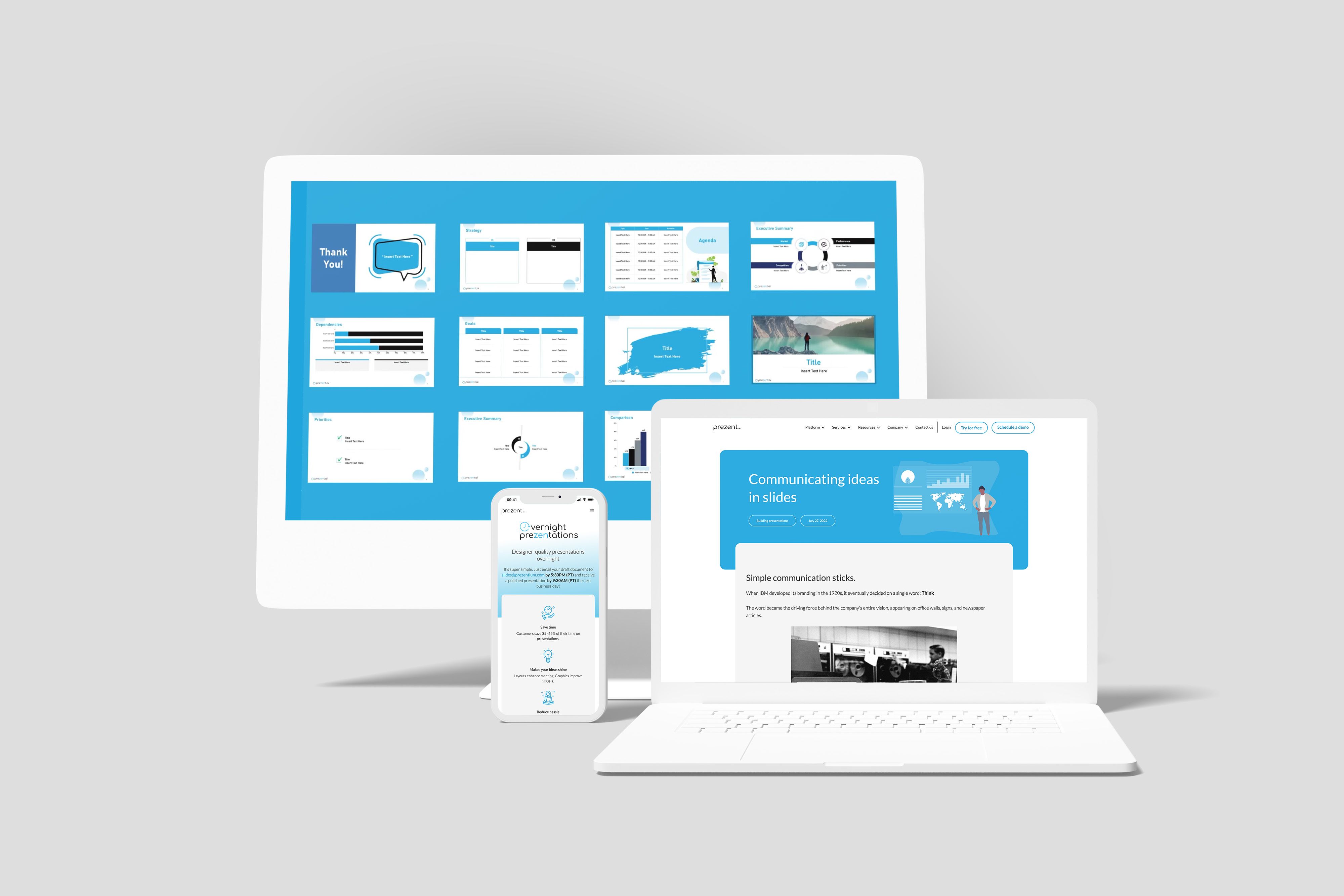 Screenshot of pitch deck tool Prezent.ai