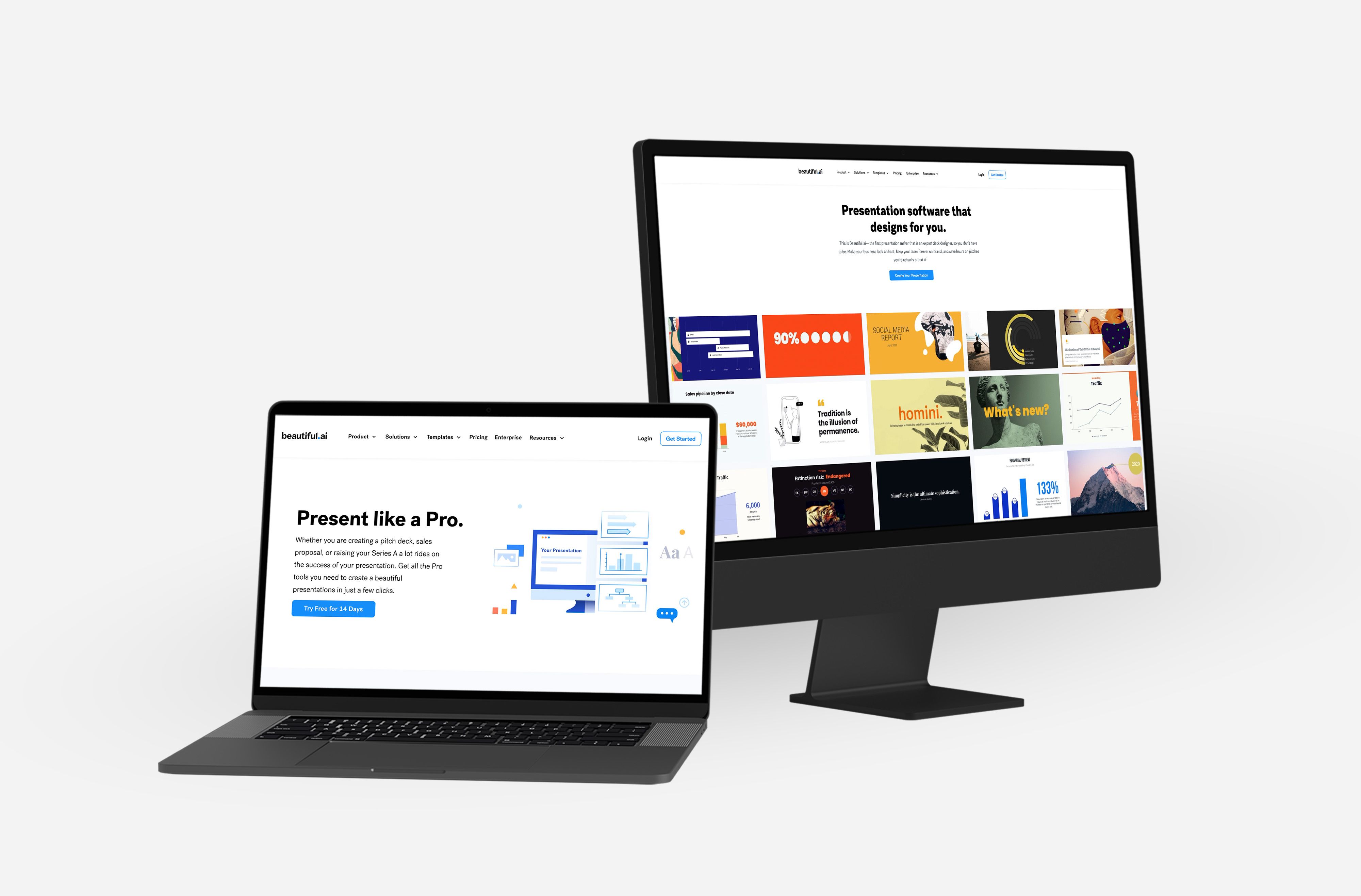 Screenshot of pitch deck tool Beautiful.ai