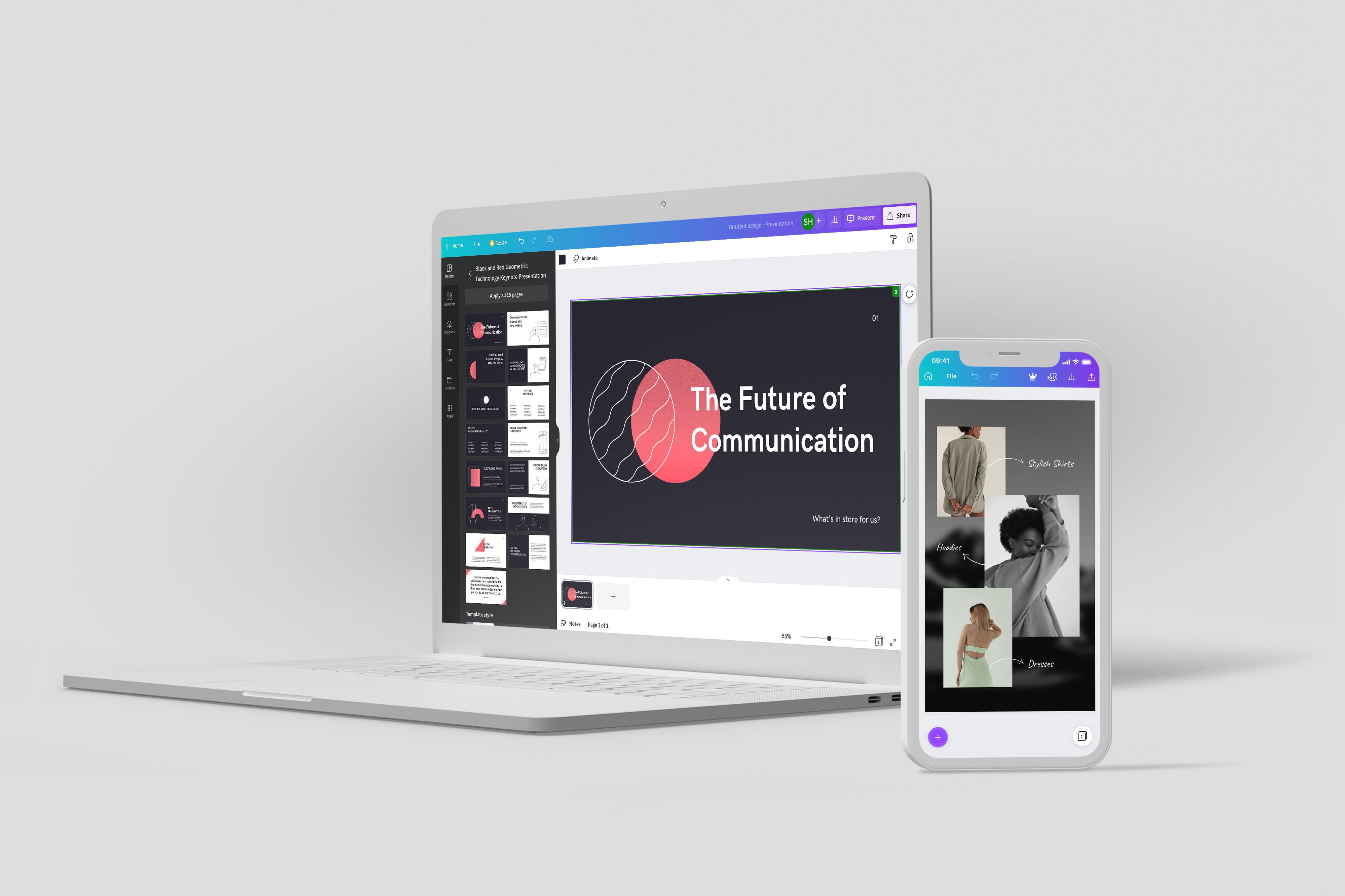 Screenshot of pitch deck tool Canva