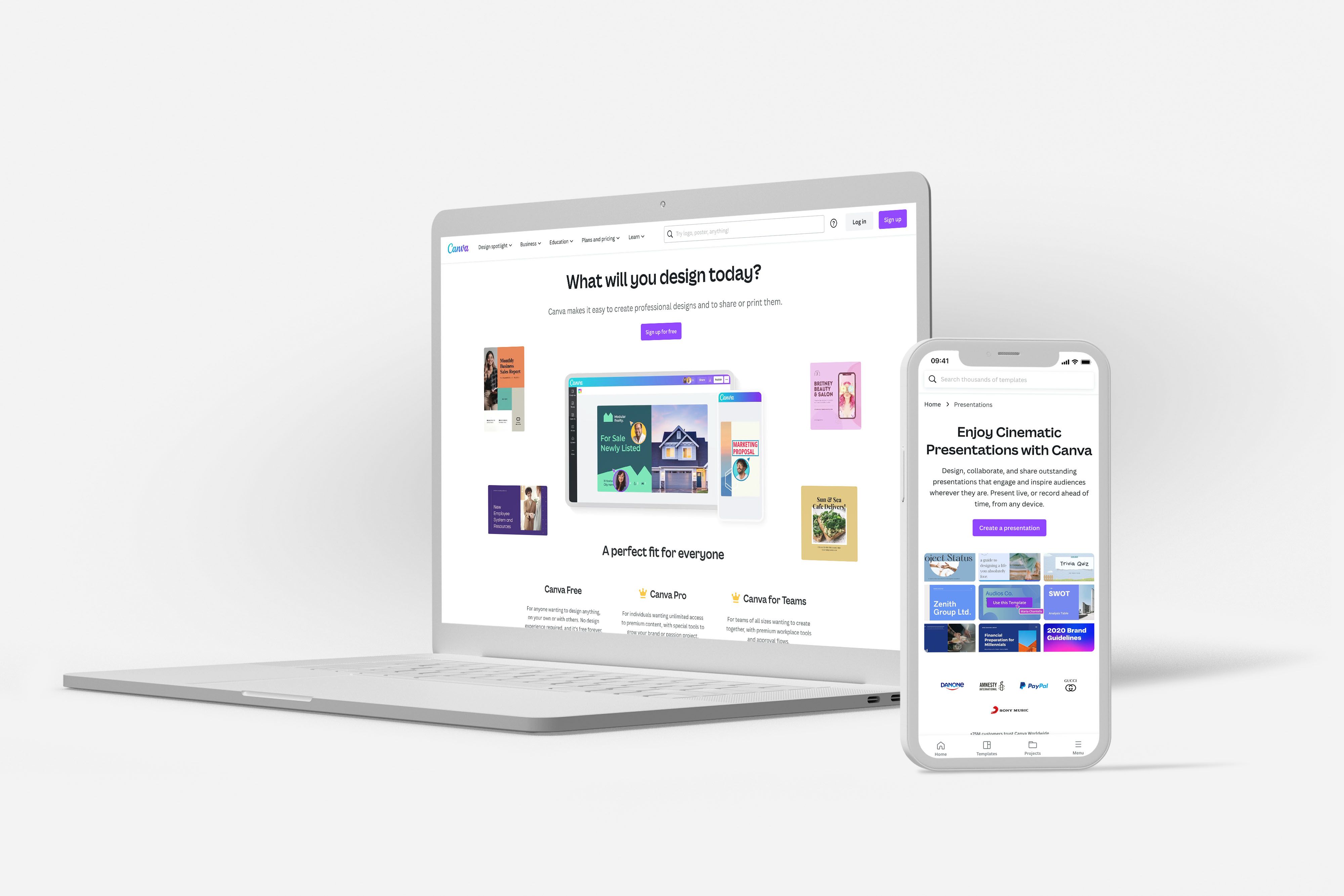 Screenshot of pitch deck tool Canva