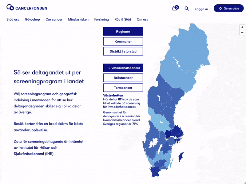 GIF of a white paper from Cancerfonden