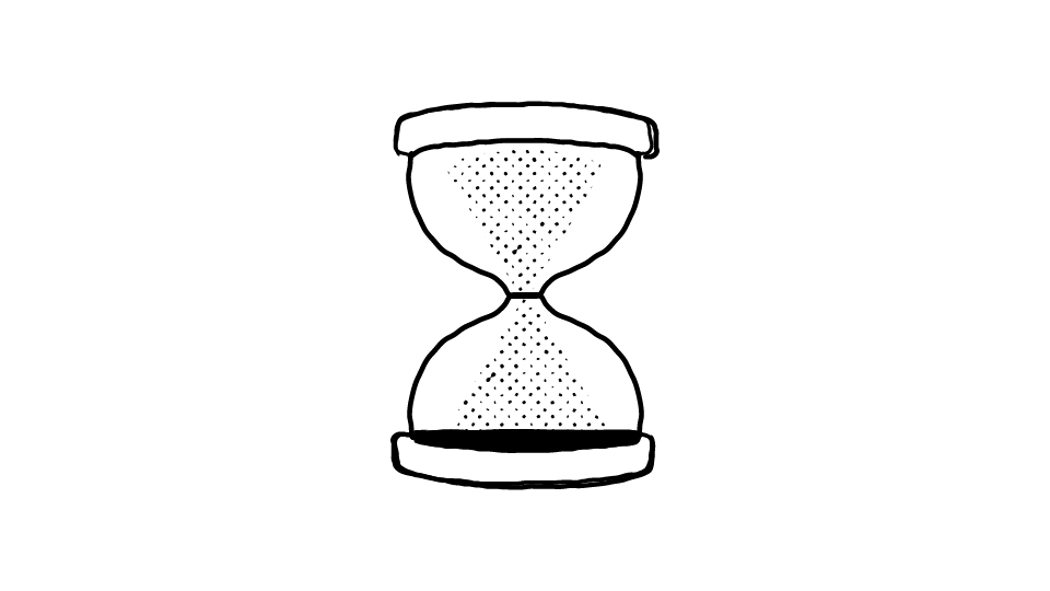 Illustration of an hourglass.