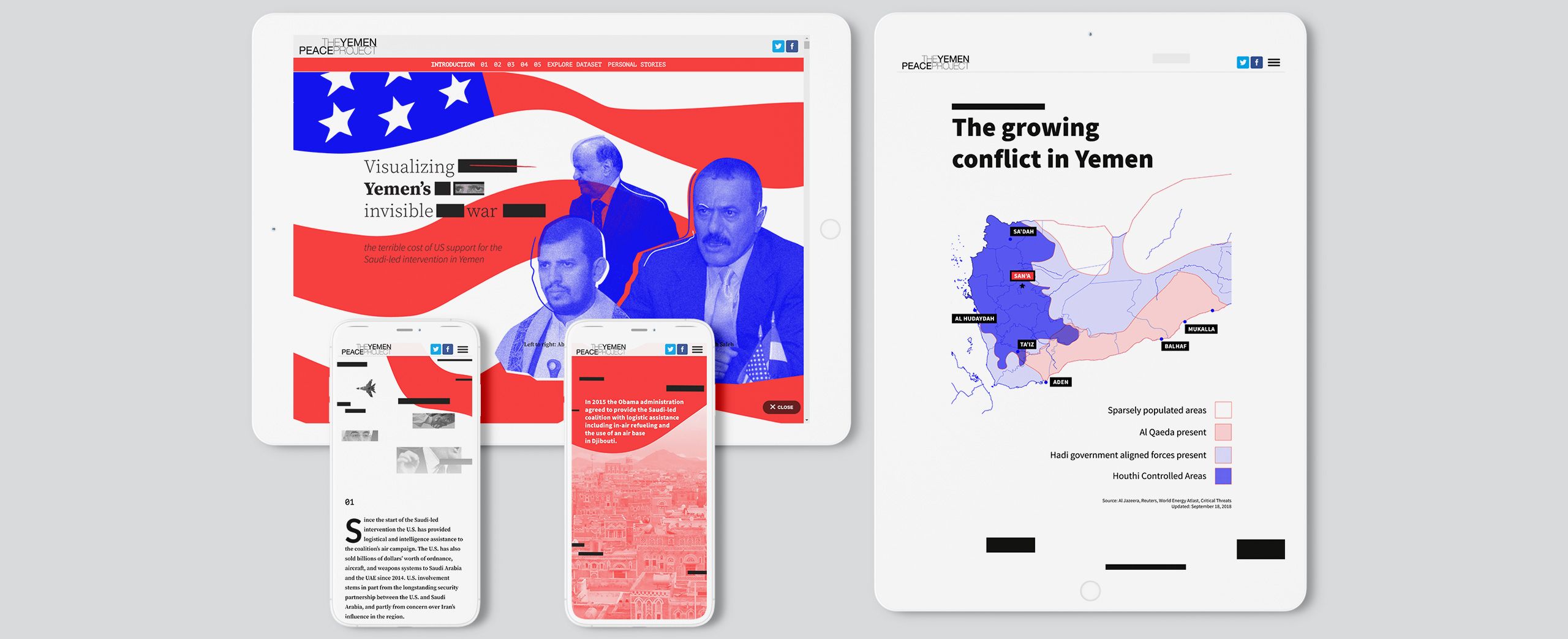 Bright maps and graphics from the Yemen Peace Project story.